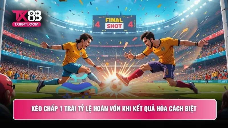 Kèo chấp 1 trái tỷ lệ hoàn vốn khi kết quả hòa cách biệt