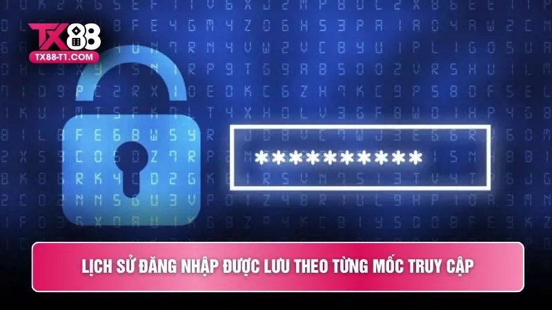 Lịch sử đăng nhập được lưu theo từng mốc truy cập
